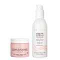 Pacifica Vegan Collagen Cleanser + Overnight Cream Set of 2 ? Creamy Gel Face Wash & Rich Night Lotion Recovery Cream Gently Cleanses Deeply Hydrates & Renews, Anti-Aging No Sulfates or Parabens Clean