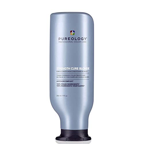 Pureology Strength Cure Blonde Purple Conditioner - For Blonde & Lightened Color-Treated Hair, Strengthens Hair & Fights Brass, Sulfate-Free & Vegan