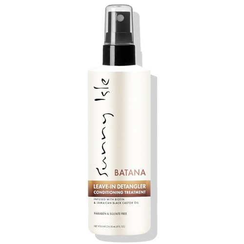 Sunny Isle Batana Leave-In Detangler Conditioning Treatment 8oz Infused with Biotin and Jamaican Black Castor Oil