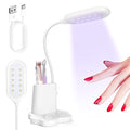 Saviland Goose Neck U V Nail Lamp: Flash Cure LED Nail Lamp 360¡Æ Rotatable Hands-Free 2-in-1 Gel Polish Curing Nail Lights with Nail Brush Holder Nail Art Nail Salon Manicure Home DIY