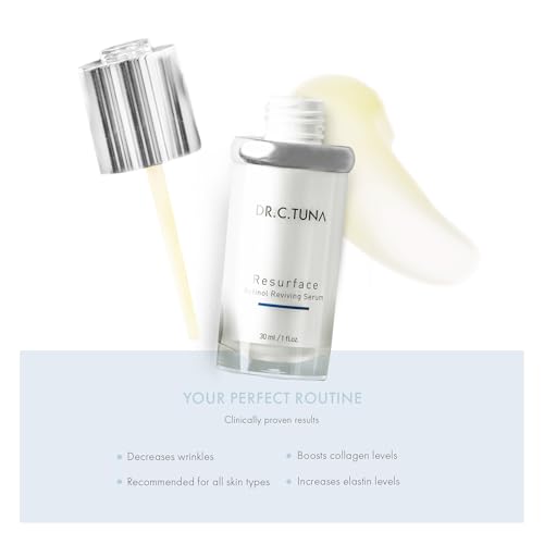 FARMASi Dr. C. Tuna Resurface Retinol Reviving Serum, Firming, and Hydrating for Face, 1 fl. oz / 30 ml