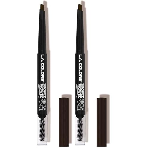 L.A. COLORS Browie Wowie Brow Pencil, Espresso CBP407 (Pack of 2)