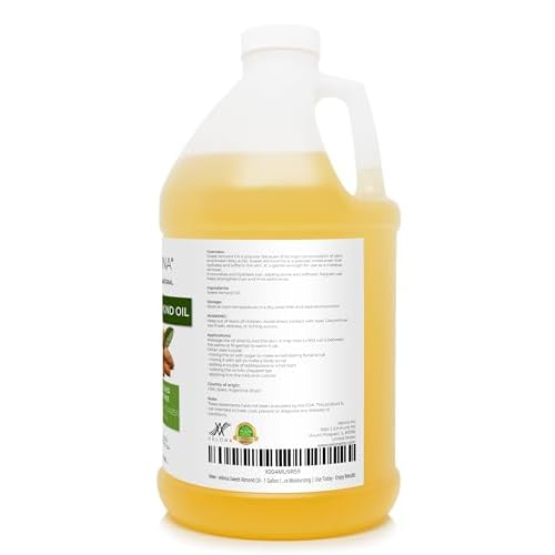 velona Sweet Almond Oil - 1 Gallon / 128 Fl Oz | 100% Pure and Natural Carrier Oil |Cold Pressed | Skin, Hair, Body & Face Moisturizing | Use Today - Enjoy Results¡¦