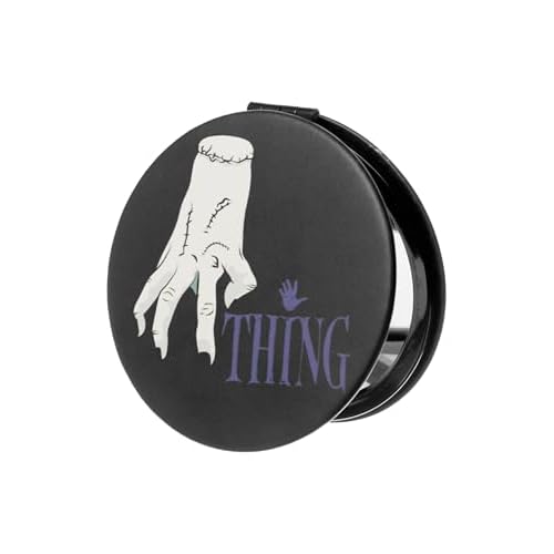 Wednesday Make Up Bag & Mirror | Addams Cosmetic Zip Up Container with Portable Accessories | Ladies Makeup Travel Pouch for Women & Teens | Netflix Series Merchandise Apparel Gift