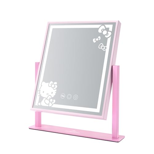 Impressions Vanity Hello Kitty Pretty Pink Tri Tone Led Makeup Mirror, Stylish Mirror with Lights and, Ideal for Your Vanity Desk or Travel Setup