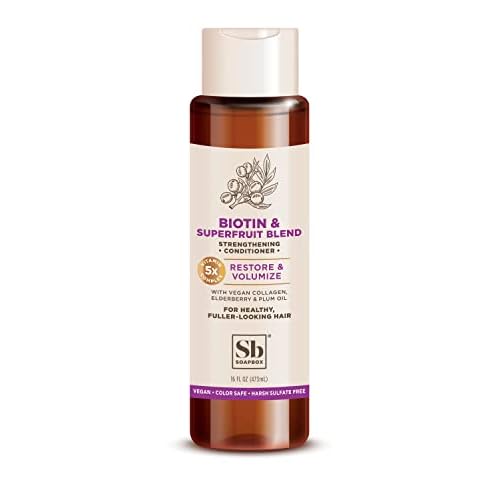 Soapbox Soap Conditioner, Volumizing Conditioner with Biotin and Superfruit Blend, 16oz - Elderberry and Plum Oil for Healthy-Men & Women's Restoring & Volumizing Conditioner