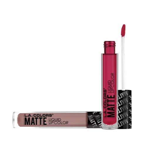 L.A. COLORS Matte Liquid Lip Color, Pumped CLG414 (Pack of 2)