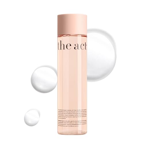 The Act Micellar Water Makeup Remover ? Gentle Cleansing for Face & Eyes ? Hydrating, Alcohol-Free, Non-Comedogenic, Organic, Sensitive Skin, Waterproof Makeup Remover, Vegan, 8.45 fl oz
