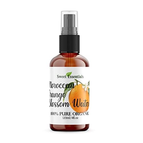 Premium Organic Moroccan Orange Blossom (Neroli) Water | 4oz Spray Imported from Morocco | Food Grade | Packed with Natural Antioxidants. Perfect for Hydrating & Rejuvenating Your Face & Neck