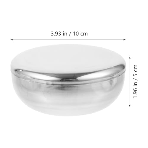 Stainless Steel Shaving Bowl Lid Men's Shave Soap Cup Sturdy Foam Mug for Easy Lathering for Home or Travel
