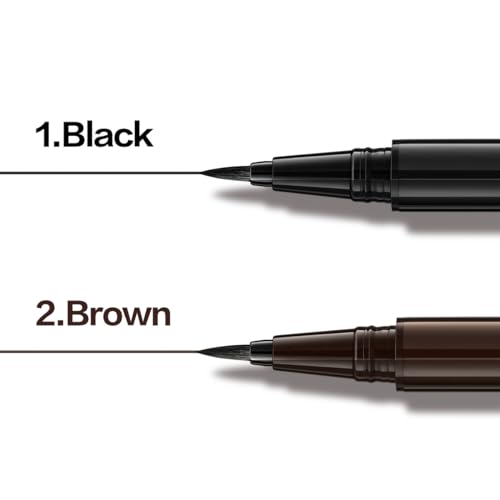 CARSLAN Liquid Eyeliner, Black Eyeliner Liquid Liner, 12H Longlasting Eyeliners, Waterproof & Smudgeproof High Pigmented Eyeliners for Eye Makeup, Black, 2count