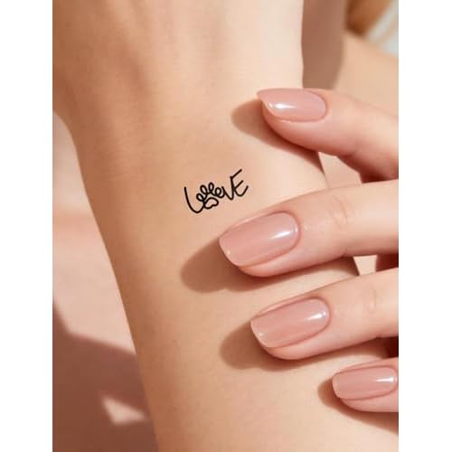 Semi Permanent Tattoos, 2 Sheets Realistic Tiny Temporary for Women Men, Fake Tattoos for Hand Arm Calf, Waterproof, No Reflective, Lasts 1-2 Weeks (Cute Pet Paw & Love Infinity Heart)
