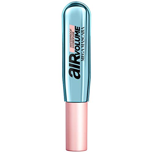L'Oreal Paris Makeup Air Volume Mega Mascara, Lightweight & Long-lasting Volumizing Mascara for Voluminous Eyelashes, Waterproof Blackest Black, 0.3 Fl Oz