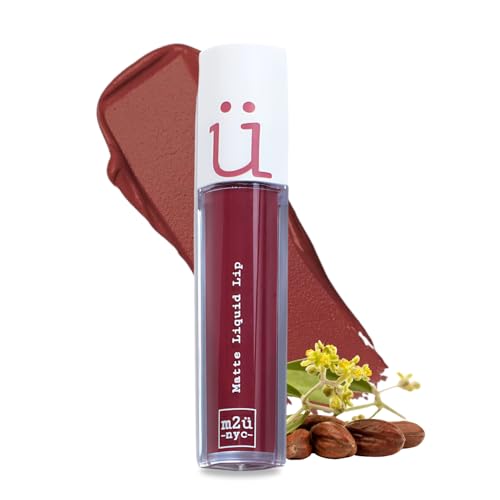 M2U NYC Rosewood Matte Liquid Lipstick ? Long Lasting High Impact Color with Up to 17H Wear ? Matte Lipstick for Women ? No Budge, Lightweight Creamy Vegan Formula Infused with Jojoba Oil - Queens