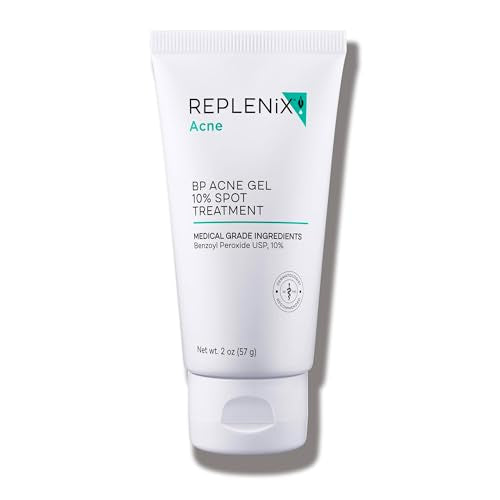 Replenix BP Acne Gel 10% Spot Treatment, Medical-Grade Benzoyl Peroxide Blemish Treatment for Acne-Prone Skin (2 oz)