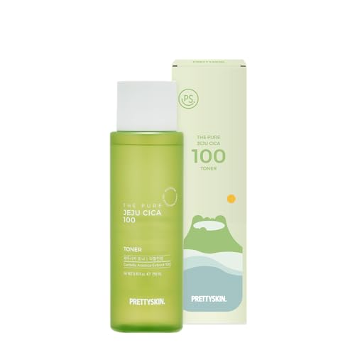 PRETTYSKIN The Pure Jeju CICA 100 Toner, Centella Asiatica Face Toner for Sensitive Skin, Vegan, Hydrating & Soothing Watery Texture, Alcohol-Free & Unscented, Korean Skincare, 8.45 Fl Oz