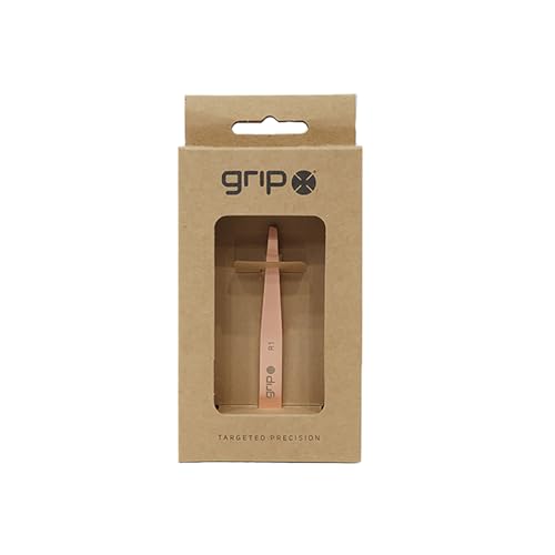 Grip Tweezer Slanted Tip Rose Gold R1 ? Precision Stainless Steel Tweezers for Eyebrow Shaping & Facial Hair Removal ? Salon-Quality Rose Gold Finish with Slanted Tip
