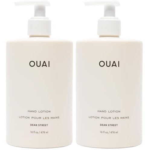 OUAI Hand Lotion - Daily, Lightweight, Hydrating Lotion for Dry Skin - Made with Avocado, Rosehip and Jojoba Oil to Lock in Moisture - Never Greasy (16 Fl Oz) (Pack of 2)
