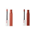 MAYBELLINE Super Stay Matte Ink Liquid Lipstick Makeup, Long Lasting High Impact Color, Up to 16H Wear, Ground-Breaker Maple Leaf Red and Amazonian Nude Brown, 1 Count Each