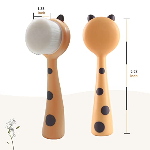 Face Brush Face Scrubber, Hysotok Facial Cleansing Brush with Soft Bristles for Face Cleansing Wash Scrub, Face Cleanser Brush for Facial Exfoliating Massaging Skin Care (Yellow)