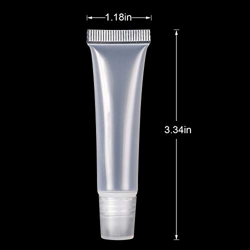 100 Pcs 10 ml Lip Gloss Balm Tubes Refillable Empty Tubes Clear Cosmetic Containers Soft Tube (10ML, 100)