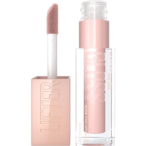 MAYBELLINE Lifter Gloss & Lifter Gloss, Hydrating Lip Gloss with Hyaluronic Acid, High Shine for Plumper Looking Lips, Opal, Pink Neutral, 0.18 Ounce