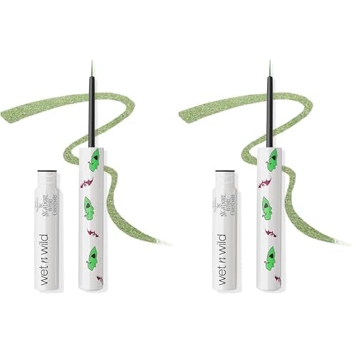 wet n wild Nightmare Before Christmas Liquid Eyeliner, Semi-Sheer Buildable Glitter Formula, Richly Pigmented Color, Flexible Precision Brush for Easy Application, Cruelty-Free - Dare to Play