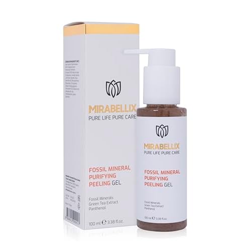 Fossil Mineral Purifying Peeling Gel 100ML ? Exfoliating Gel with Green Tea, Rice Oil & Vitamin E for Deep Cleansing, Pore Refining, Blackhead Removal & Skin Brightening