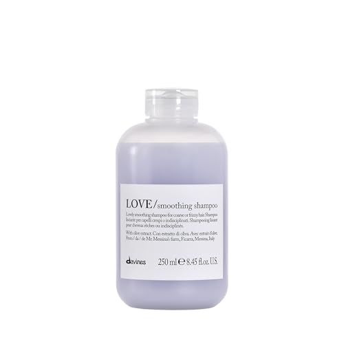 Davines LOVE Smoothing Shampoo, Taming Anti-Frizz Gentle Cleansing Action for Wavy, Unruly, Coarse Hair - Gives Shine, Elasticity, Softness, and a Sleek Smooth Look with Olive Extract, 8.45 Fl Oz