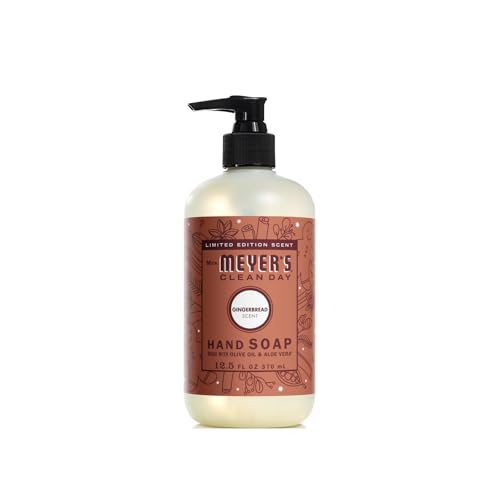 Mrs. MEYER'S CLEAN DAY Hand Soap 12.5 Fl Oz 4 Count (Variety Pack), Gingerbread + Iowa Pine + Peppermint + Snow Drop