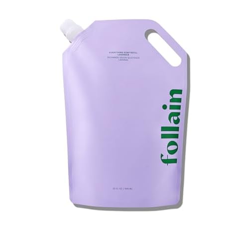 Follain Everything Soap for Hands & Body | Gentle, Clean, Moisturizing Soap Made with Naturally-Fragrant Essential Oils - Vegan & Cruelty-Free (32 oz, Lavender)