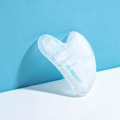 m-61 Clear Quartz Gua Sha | Facial Massage Tool To Stimulate Circulation, Decrease Inflammation. 100% Hand-Carved Natural Clear Quartz Stone.