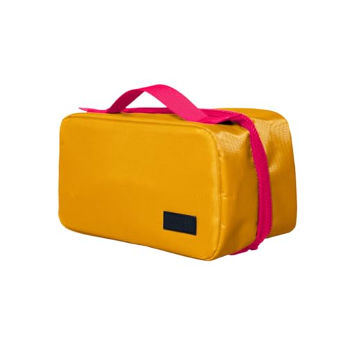 Cincha Toiletry Bag for Travel ? Spill-Resistant Dopp Kit with Multiple Compartments, Opens Flat for Easy Access ? Durable, Stylish Organizer for Men & Women (Marigold)