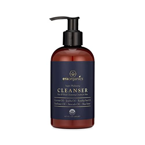 Era Organics USDA Organic Men's Face Wash - Nourishing, Hydrating Facial, Body Cleanser for Smoother Skin