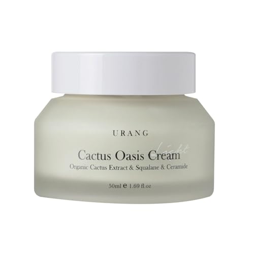URANG Cactus Oasis Cream | Organic Certified | Vegan | Natural Skin Barrier Lightweight Hydrating Moisturizer | Tamanu Oil & Ceramide Moisturizer | Natural Skin care for Women, Men | 1.69 Oz