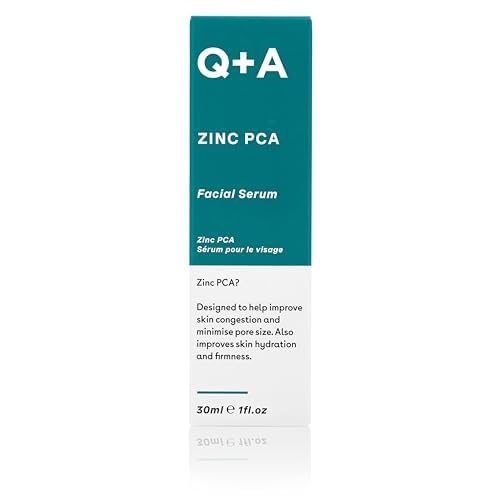Q+A Zinc PCA Facial Serum (30ml), 99% Natural, Pore-Refining & Firming Serum with Zinc PCA and Reishi & Shiitake Mushrooms, Reduces Redness & Blemishes, Fragrance Free, Vegan & Cruelty Free Skincare