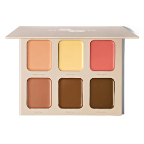 mollensiuer Bamboo Empty Eye Shadow Case Box Double Grid Magnetic Eyeshadow Makeup Palette Cosmetics Organizer Container with Makeup Brush and Aluminum Palette Pans for Eye Shadow, Blush, Powder