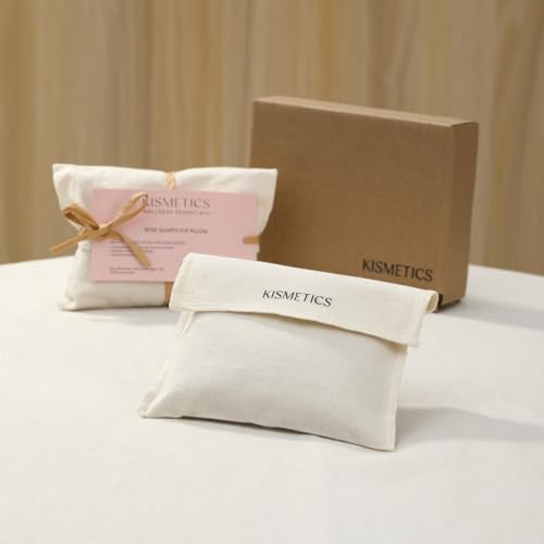 Weighted Eye Pillow for Relaxation, Sleeping, Yoga, SPA and Travelling, 100% Natural Clear Quartz,Cooling Eye Pillow, Reusable and Good Relaxation Gift for Women