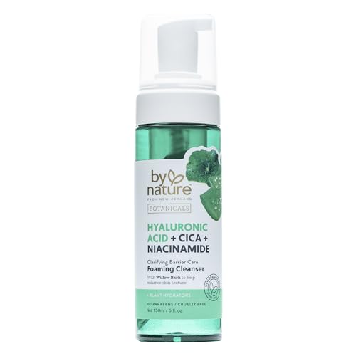 By Nature Foaming Cleanser with Hyaluronic Acid + Cica - Hydrating Face Cleanser For Bright and Fresh Skin - Skincare from New Zealand - 5 fl.oz