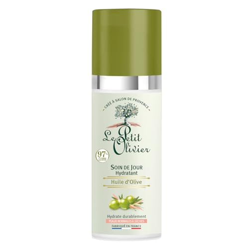 Le Petit Olivier Moisturizing Day Skin Care - Enriched with Olive Oil - Soothes and Hydrates Skin - Made with Natural Origin Ingredients - Silicone Free - Normal to Dry Skin - 1.6 oz Moisturizer