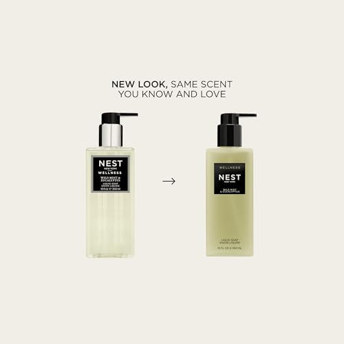 NEST New York Liquid Soap, Wild Mint & Eucalyptus - 10 fl oz - Cleanses & Nourishes Skin - Approx. 300 Pumps Per Bottle - Gluten Free & Cruelty Free (Pack of 2)