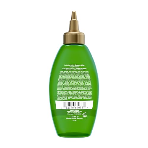 OGX Extra Strength Refreshing Scalp+Rosemary Oil Mint Dry Scalp Treatment, Peppermint & Witch Hazel Scalp Detox, Clarifying Leave-In,Help Remove Buildup,Refresh,Shiny Hair Finish,4 fl oz(Pack of 2)