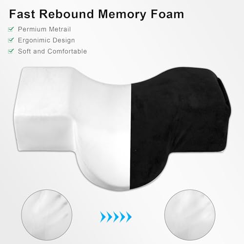IMENE Lash Pillow for Eyelash Extensions- Memory Foam Lash Pillow with Neck and Back Support, Large Ergonomic lash Bed Pillow with Velvet Pillowcase and Lash Organizer Pockets