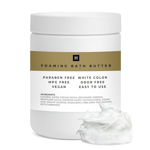 Foaming Bath Butter Base Whipped - Whipped Soap - 1lb Jar - HalalEveryDay - Vegan - 100% Pure Premium Quality Scrub Skin Body Shower Shave Wash Bath