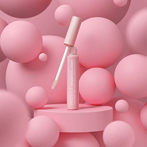 Pacifica Vegan Collagen Lip Plumping Gloss ? Hydrating Lip Plumper with Peptides, Coconut & Vitamin E, High Shine Non-Sticky, Clean Vegan, 0.22 fl oz