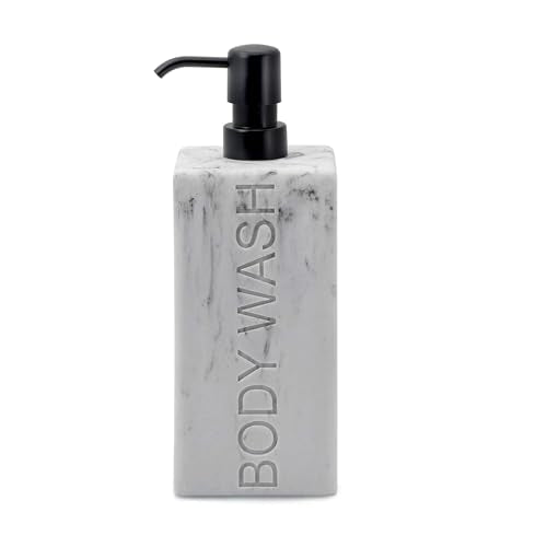 Rectangular Resin Dispenser Premium Bathroom Shampoo Conditioner Body Wash Bottle Modern Refillable Pump Design