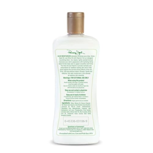 Panama Jack Aloe Moisturizer Lotion - After Sun Daily Skincare, Contains Aloe, Cocoa Butter, Olive & Hemp Seed Oils with Vitamin E, 8 FL OZ (Pack of 6)