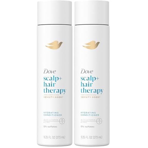 Dove Density Boost Hydrating Conditioner Scalp Therapy for Dry Hair,with Vitamin B3,Zinc and 0% Sulfates,9.25 oz,(Pack of 2)