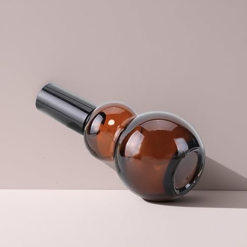 8 Pack 1.7oz/50ml Spray Bottles, Amber Glass Bottles with Fine Mist Sprayers, Small Spray Bottle-Double Gourd Shaped,for Perfume Travel Containers (Amber, 1.7oz/50ml)