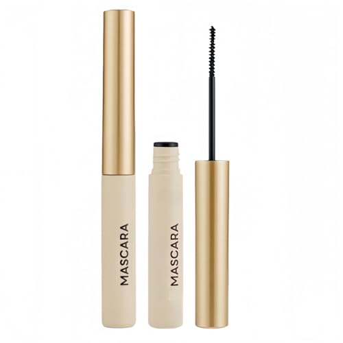 Waterproof Black Mascara with Small Brush for Lower/Fine Lashes/Sparse Eyelashes, No Clumping, Smudge-Proof, No Flaking, Natural